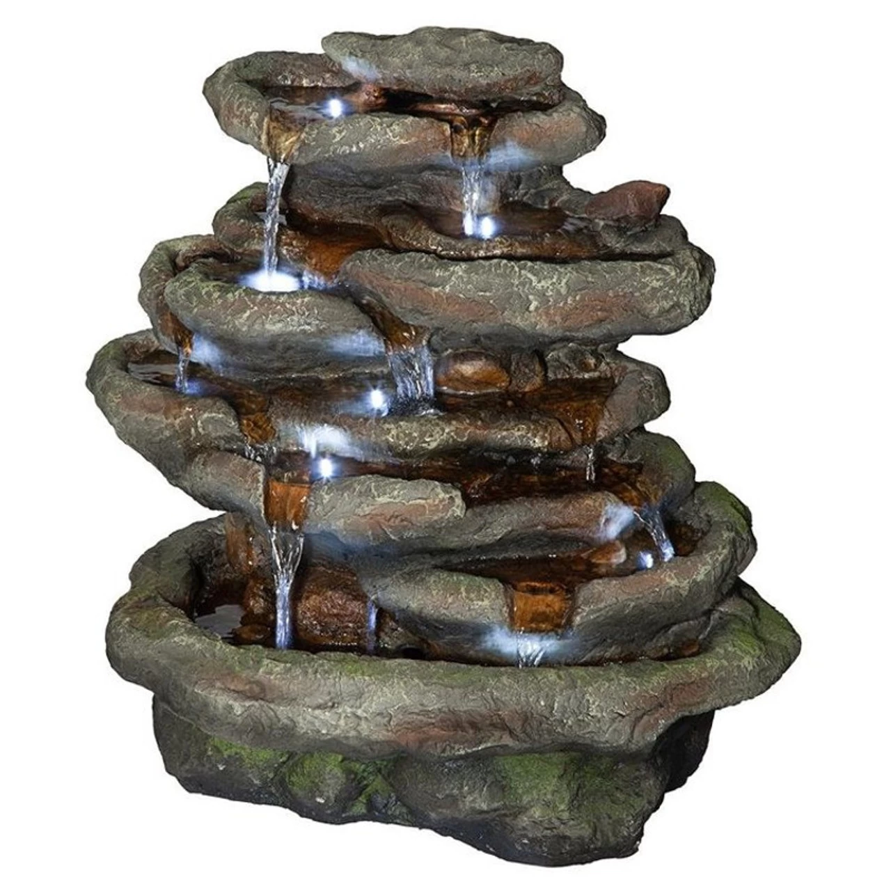 Ribbon Ridge Cascading Waterfall Illuminated Garden Fountain 3 Ribbon Ridge Cascading Waterfall Illuminated Garden Fountain