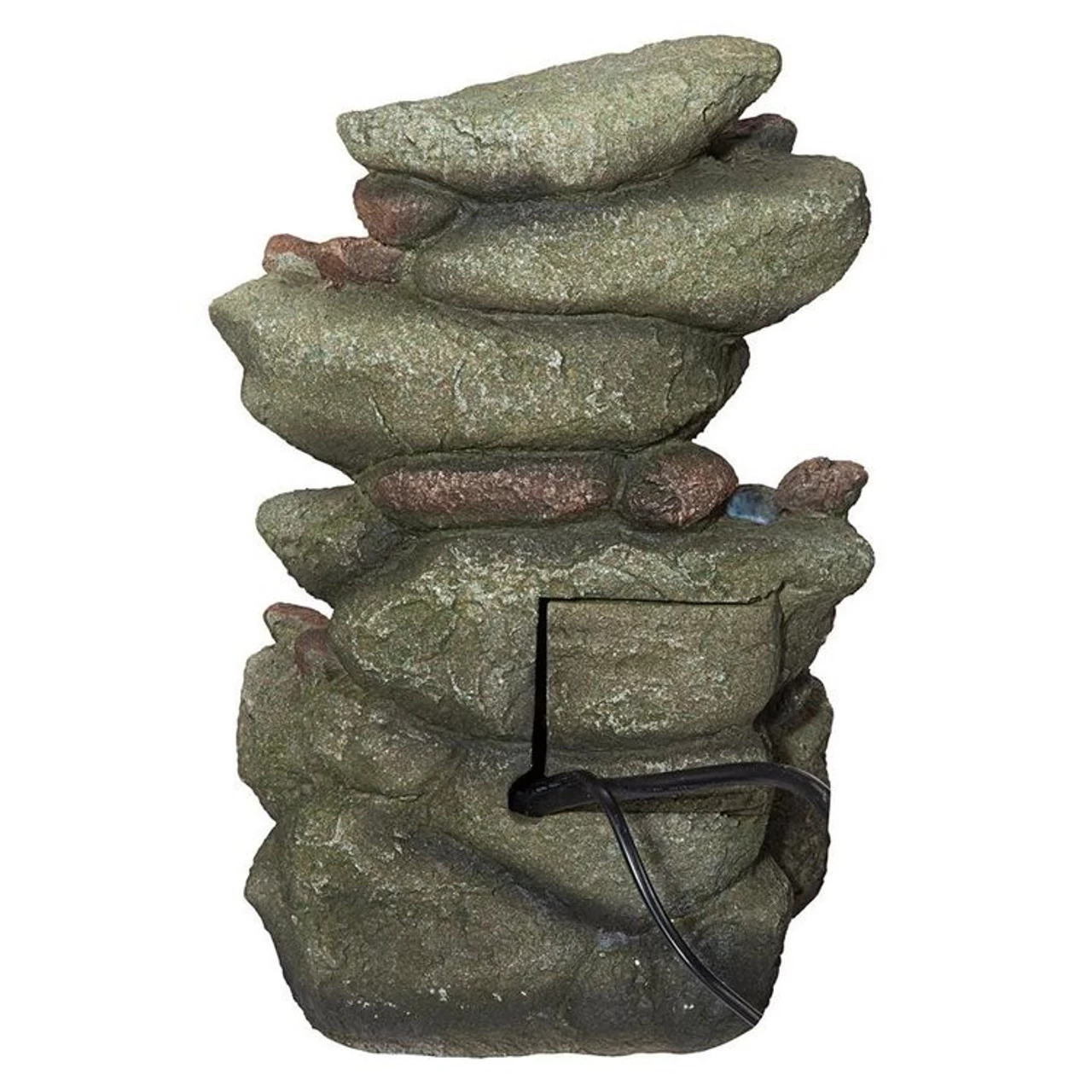 Rocky Range Pass Cascading Waterfall Illuminated Tabletop Water Fountain - Image 4