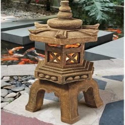 Sacred Pagoda Lantern Illuminated Statue