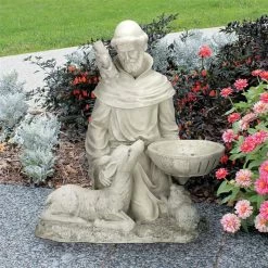 St. Francis Feeds The Animals Garden Statue
