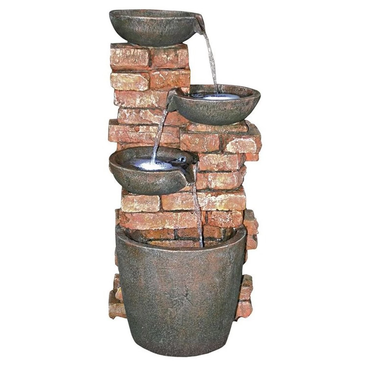 Stacked Bricks Cascading Garden Fountain 4 Stacked Bricks Cascading Garden Fountain - Image 2