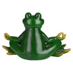 Strike A Pose Zen Yoga Frog Statue -Garden Plant Store Strike a Pose Zen Yoga Frog Statue Rear View 10030.1636635523