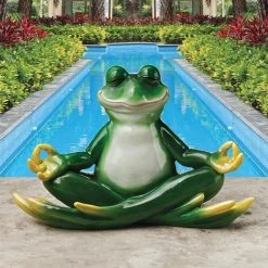 Strike A Pose Zen Yoga Frog Statue