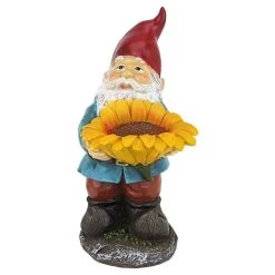 Sunflower Sammy Garden Gnome Statue -Garden Plant Store Sunflower Sammy Garden Gnome Statue Front View 56221.1629646921