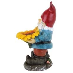 Sunflower Sammy Garden Gnome Statue -Garden Plant Store Sunflower Sammy Garden Gnome Statue Side View 60968.1629646924