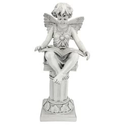 The British Reading Fairy Garden Statue -Garden Plant Store The British Reading Fairy Garden Statue Front View 60459.1629392544