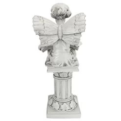 The British Reading Fairy Garden Statue -Garden Plant Store The British Reading Fairy Garden Statue Rear View 27007.1629392550