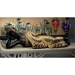 The Golden Kiss Reclining Buddha Statue -Garden Plant Store The Golden Kiss Reclining Buddha Garden Statue 34423.1629902094