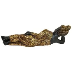 The Golden Kiss Reclining Buddha Statue -Garden Plant Store The Golden Kiss Reclining Buddha Statue Back View 36352.1629902101