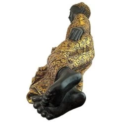 The Golden Kiss Reclining Buddha Statue -Garden Plant Store The Golden Kiss Reclining Buddha Statue Side View 63332.1629902103