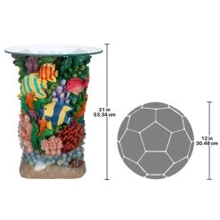 The Great Barrier Reef Glass-Topped Plant Stand -Garden Plant Store The Great Barrier Reef Glass Topped Plant Stand Scale Comparison 83651.1629075507