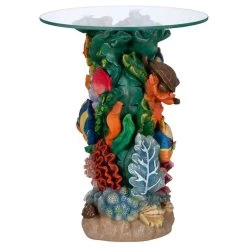 The Great Barrier Reef Glass-Topped Plant Stand -Garden Plant Store The Great Barrier Reef Glass Topped Plant Stand Side View 88733.1629075501