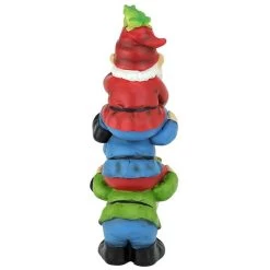 Tower Of Three Gnomes And Frog Garden Statue -Garden Plant Store Tower of Three Gnomes and Frog Garden Statue Rear View 32341.1629650998
