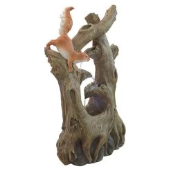 Tree Squirrel Cascading Sculptural Water Fountain -Garden Plant Store Tree Squirrel Cascading Sculptural Water Fountain Side View 29986.1629229682