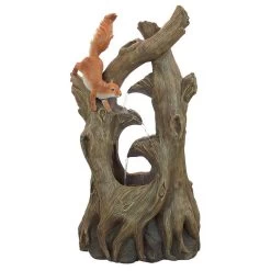 Tree Squirrel Cascading Sculptural Water Fountain -Garden Plant Store Tree Squirrel Cascading Sculptural Water Fountain 68058.1629229679