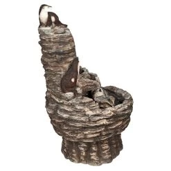 Tres Amigos Playful Otter Cascading Garden Fountain -Garden Plant Store Tres Amigos Playful Otter Cascading Garden Fountain Side View 59175.1629165522