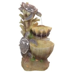 Turtle Cove Cascading Sculptural Water Fountain -Garden Plant Store Turtle Cove Cascading Sculptural Garden Fountain 74473.1629230029