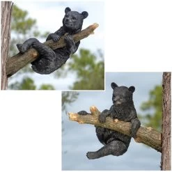 Up A Tree Hanging Black Bear Cub Statues