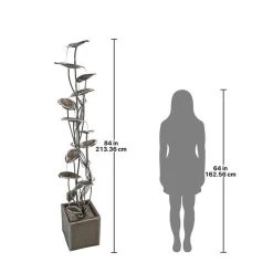 Wandering Leaf Cascading Metal Tower Water Fountain -Garden Plant Store Wandering Leaf Cascading Metal Tower Water Fountain Dimensions 25994.1629163880