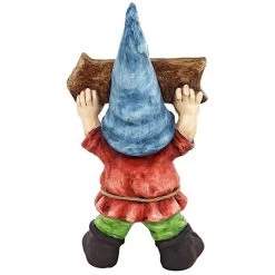 Welcoming Willie Garden Gnome Statue -Garden Plant Store Welcoming Willie Garden Gnome Greeter Statue rear view 57014.1654578376