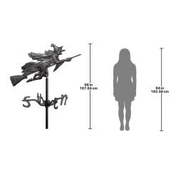 Windblown Wicked Witch Metal Weathervane -Garden Plant Store Windblown Wicked Witch Metal Weathervanes Dimensions 13745.1636879582