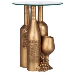 Wine And Dine Sculptural Glass-Topped Plant Stand -Garden Plant Store Wine and Dine Sculptural Glass Topped Plant Stand Side View 82643.1629074379