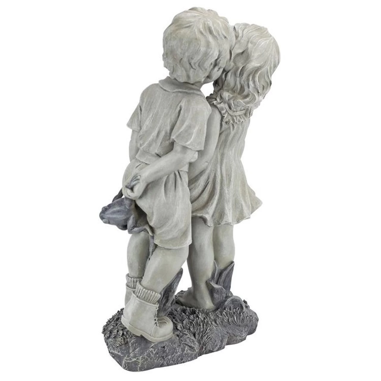 Young Sweethearts: Kissing Children Garden Statue 7 Young Sweethearts: Kissing Children Garden Statue - Image 5